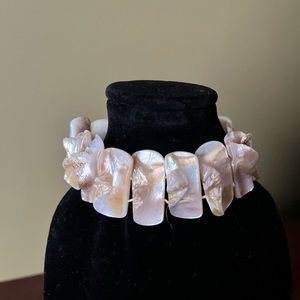 Mother of Pearl Stretchy Faux Shell Bracelet